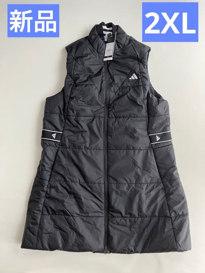 新品. 定価19800円　アディダスゴルフ　中綿ロングベスト　ジレ XXL