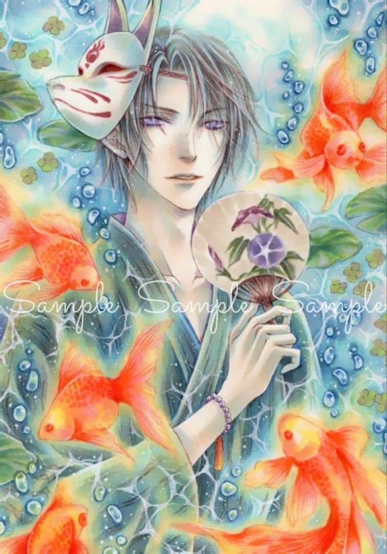 手描きイラスト＊オリジナル【水涼み】