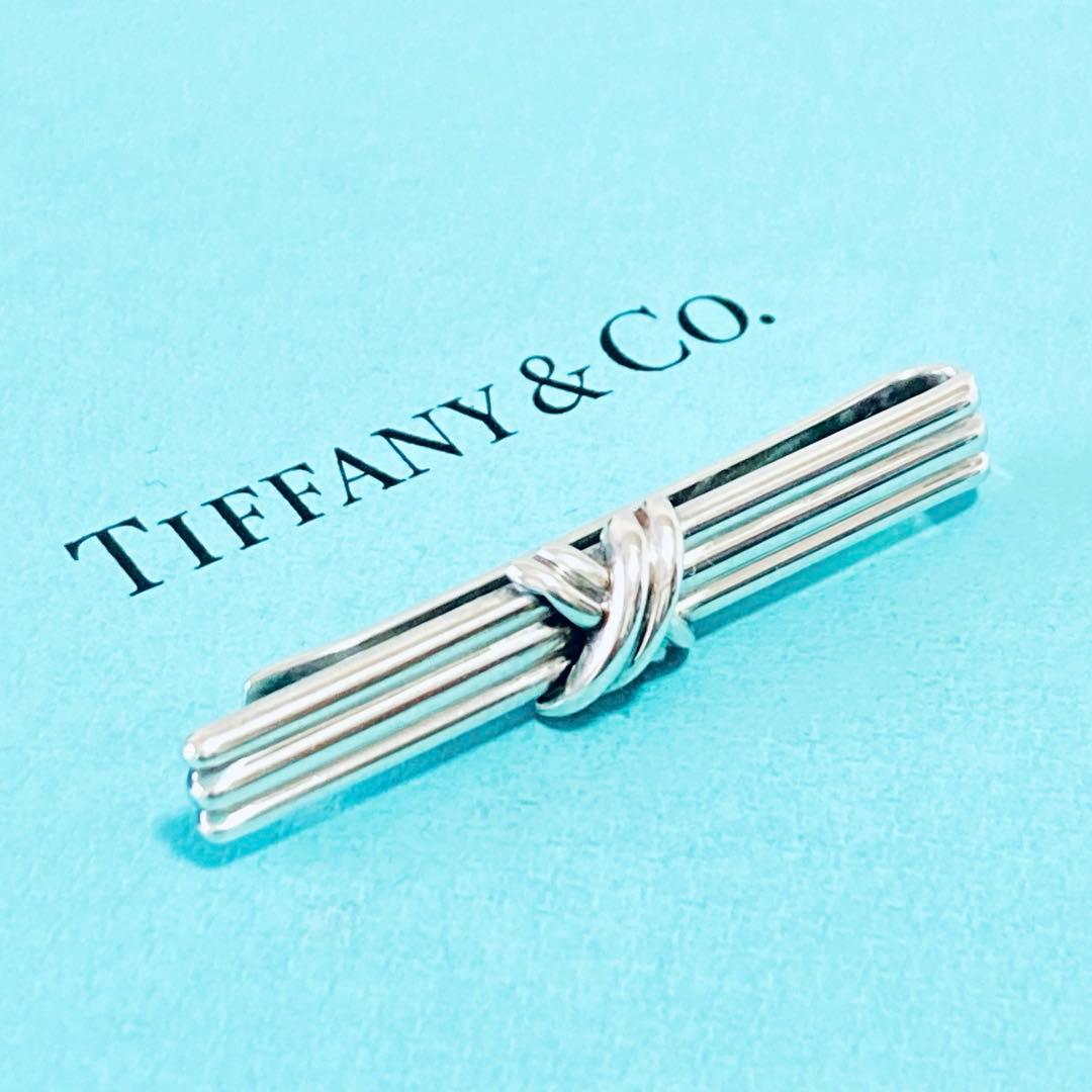 美品 TIFFANYシグネチャー クロス シルバー ネクタイピン A258007