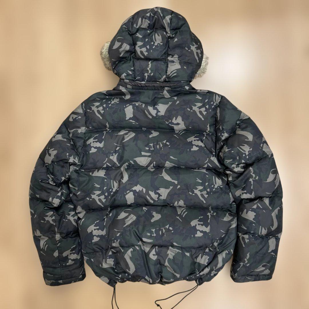 Y2K ファーダウンジャケット 迷彩　お兄系 フェアリーグランジ N2B 平成