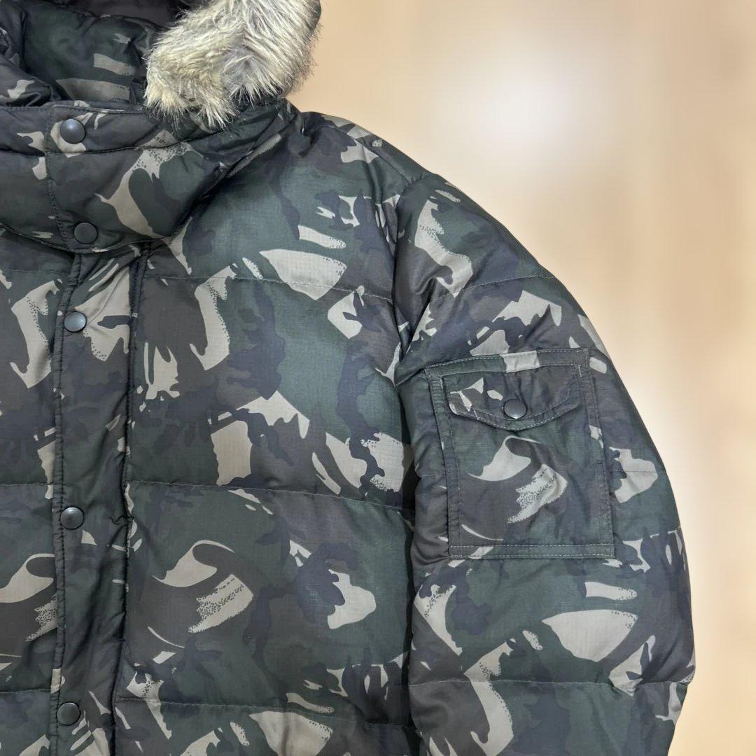 Y2K ファーダウンジャケット 迷彩　お兄系 フェアリーグランジ N2B 平成