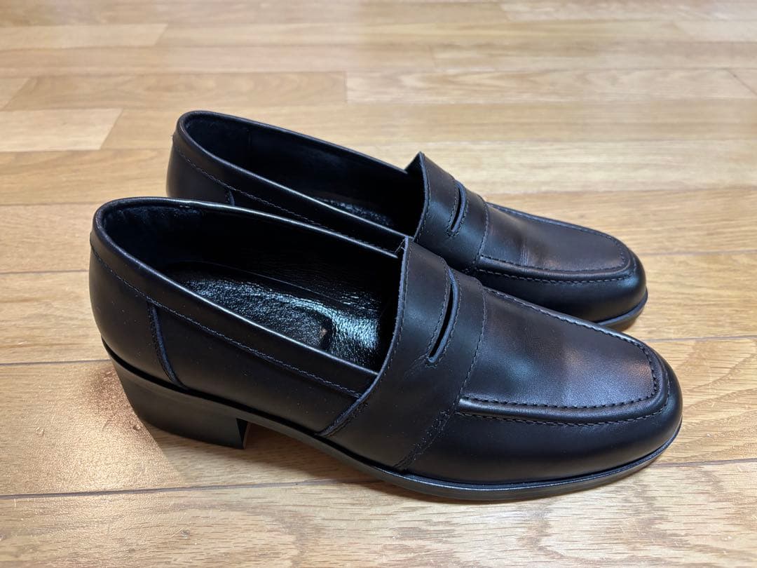 PADRONE パドローネ 黒レザー ローファー