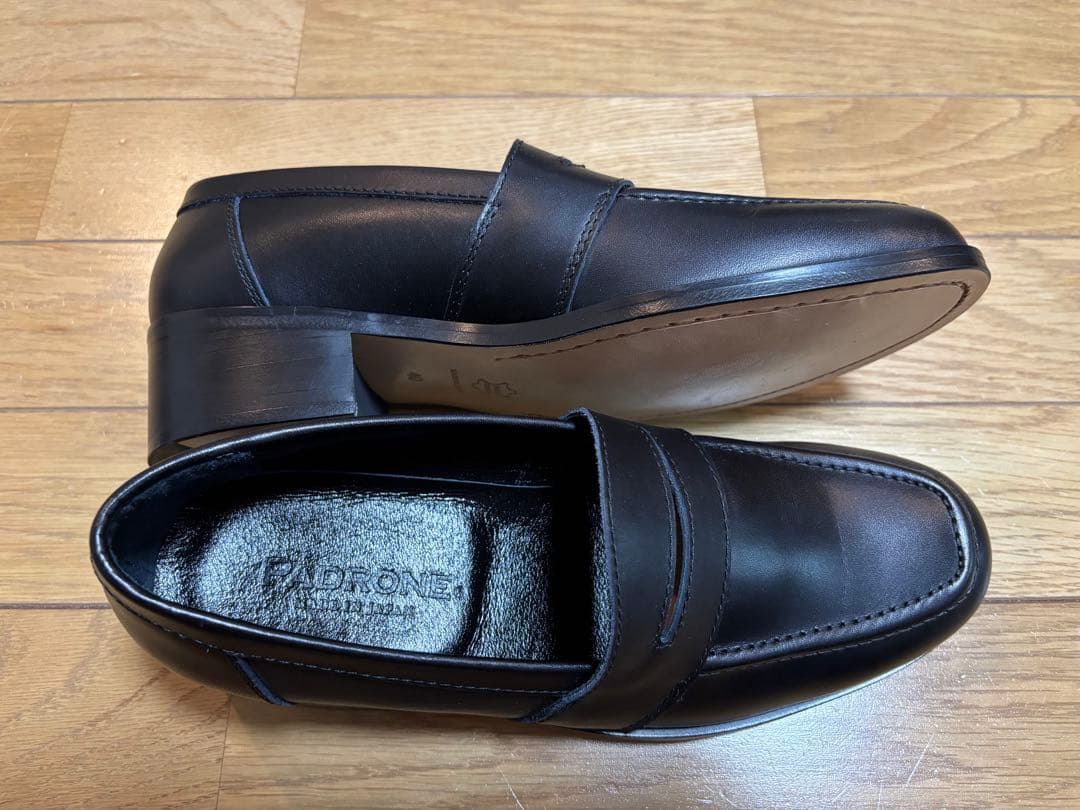 PADRONE パドローネ 黒レザー ローファー