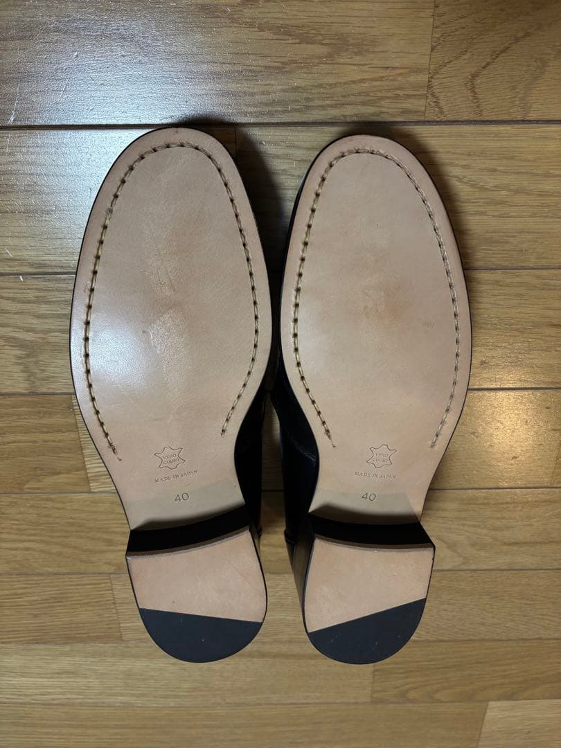 PADRONE パドローネ 黒レザー ローファー