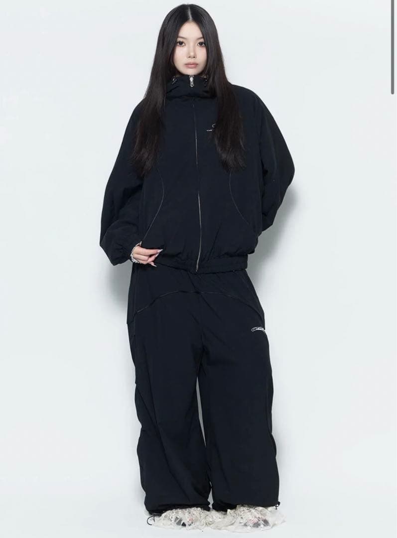 パンツ theredthread S nylon jersey pants lace