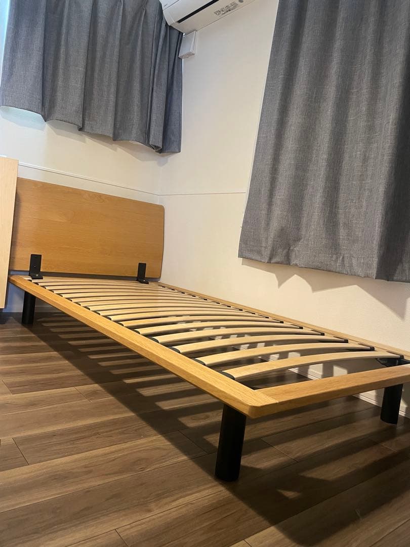無印良品 木製 シングル ベッドフレーム ヘッドボード付　オーク　MUJI