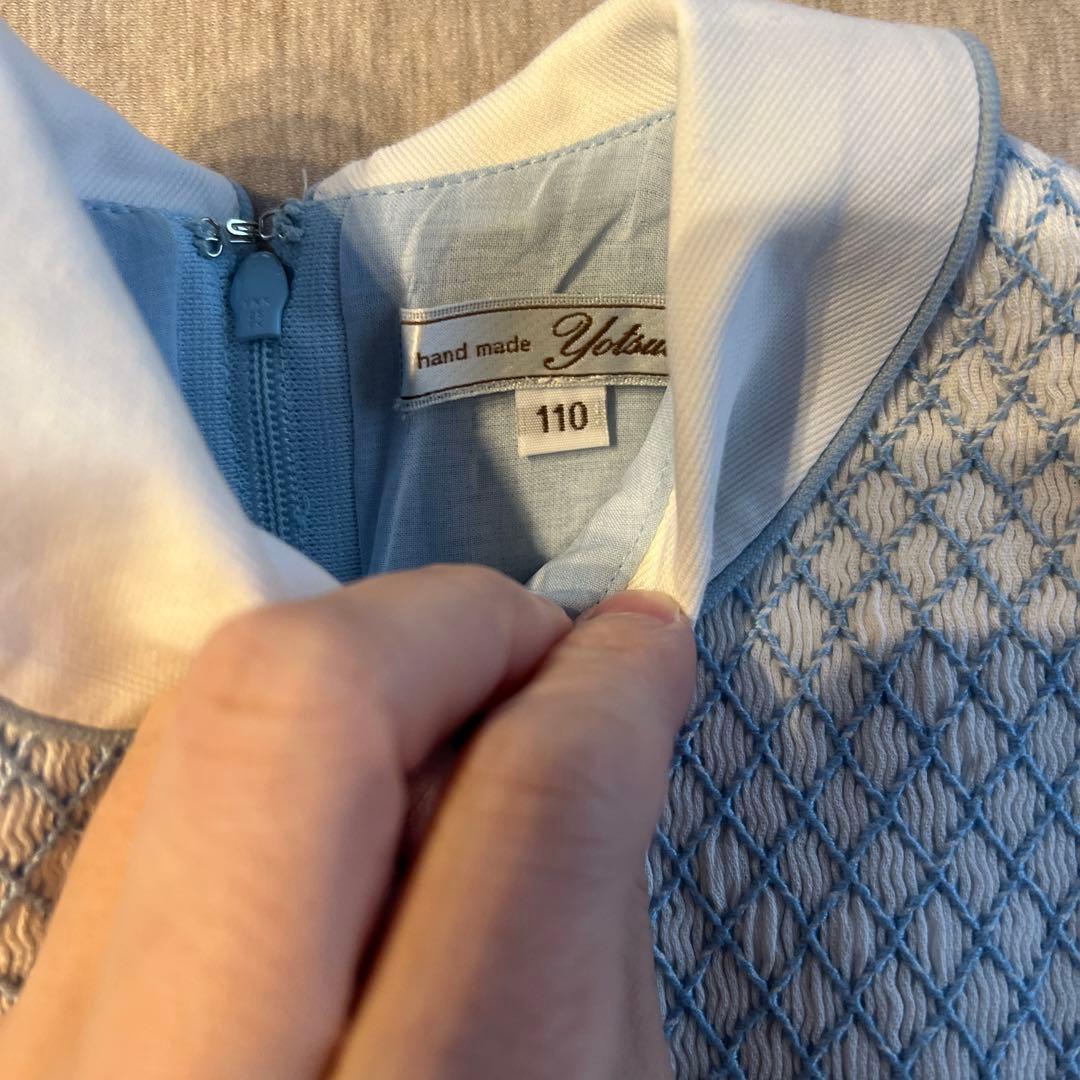 美品　白金よつば　スモッキングワンピース