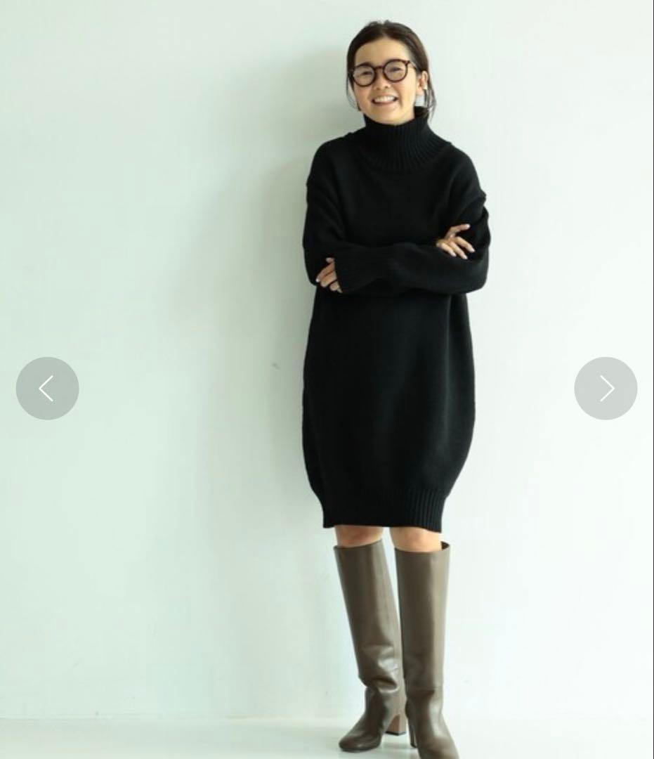 目黒越子さんDemi-Luxe BEAMS フリースタイルニット.M ブラック