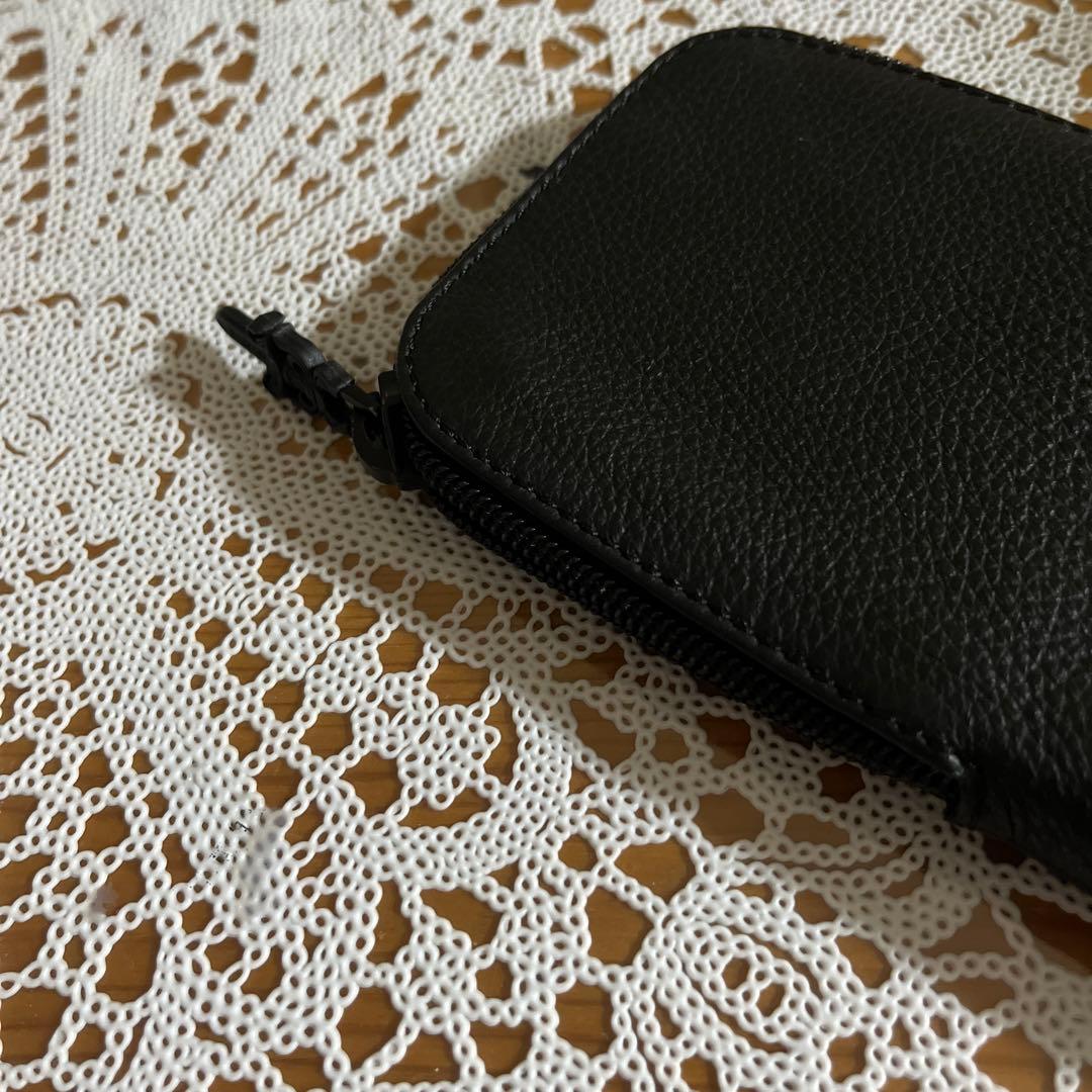 ブラックレザー メガネケース ジッパー式