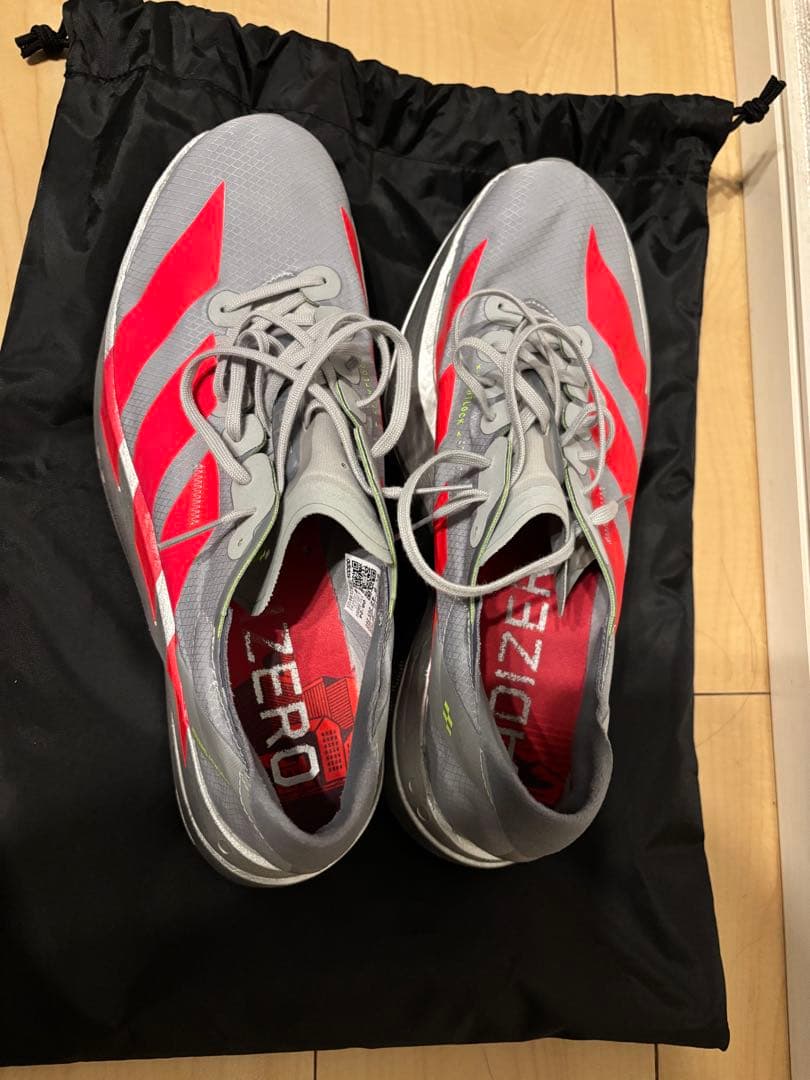 adidas Adizero スパイクシューズ グレー/レッド　26.5cm