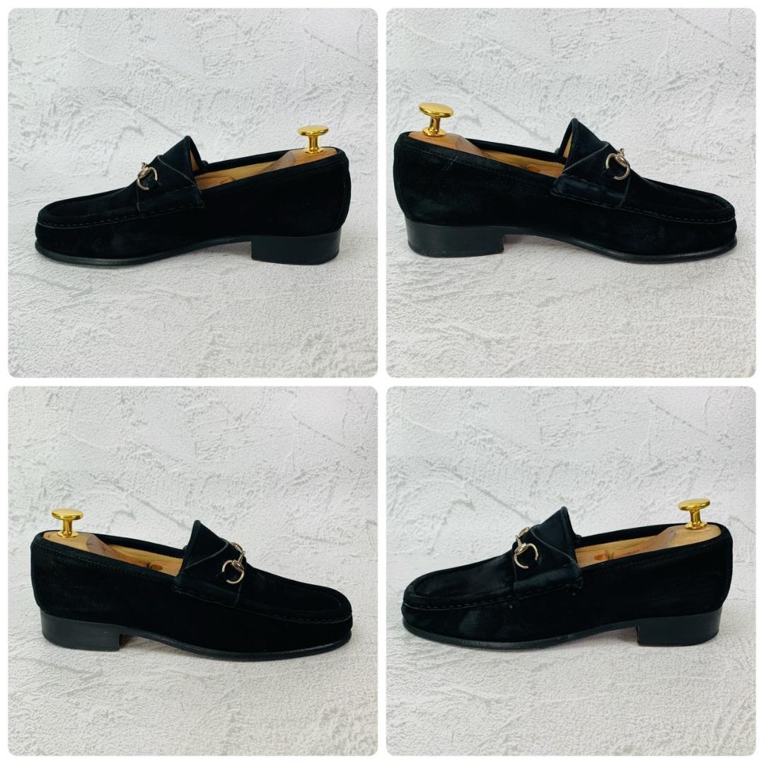 ち*ぱ様 【良品】GUCCI ホースビットローファー スエード シルバー金具 黒
