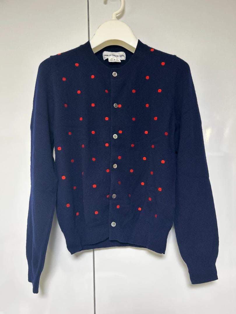 コムデギャルソンガール★レディース★カーディガン（ネイビー✕赤の水玉）