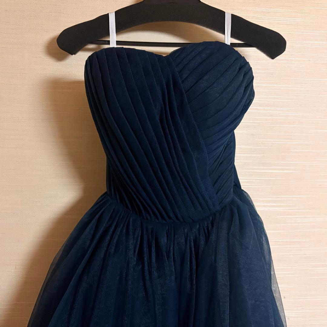 演奏会 発表会 ネイビー ロングドレス Aライン 5~7号
