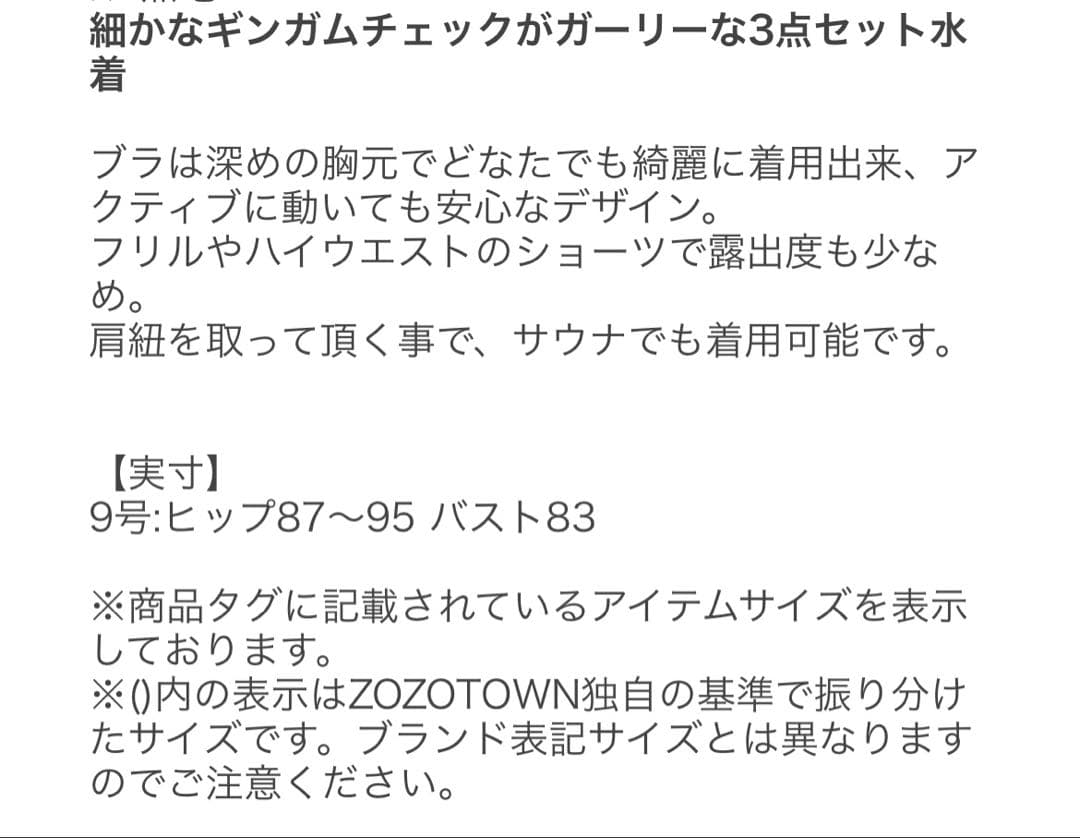 三愛水着 gingham check 3点セット「Totasu eleven」