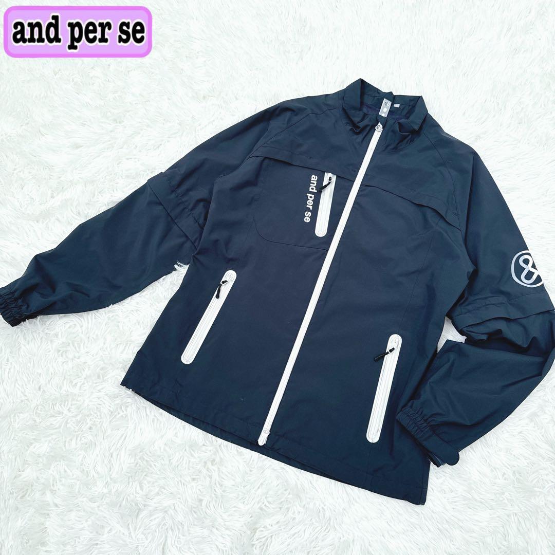 and per se アンパスィ　レインウェア　ゴルフ　ジャケット　2WAY L