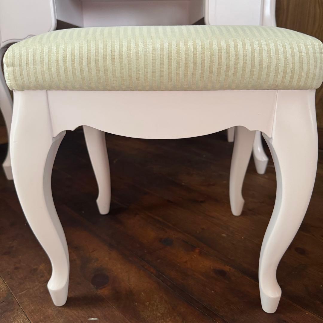 美品★ 東海家具 Fleur ドレッサー スツール ホワイト　猫脚　三面鏡