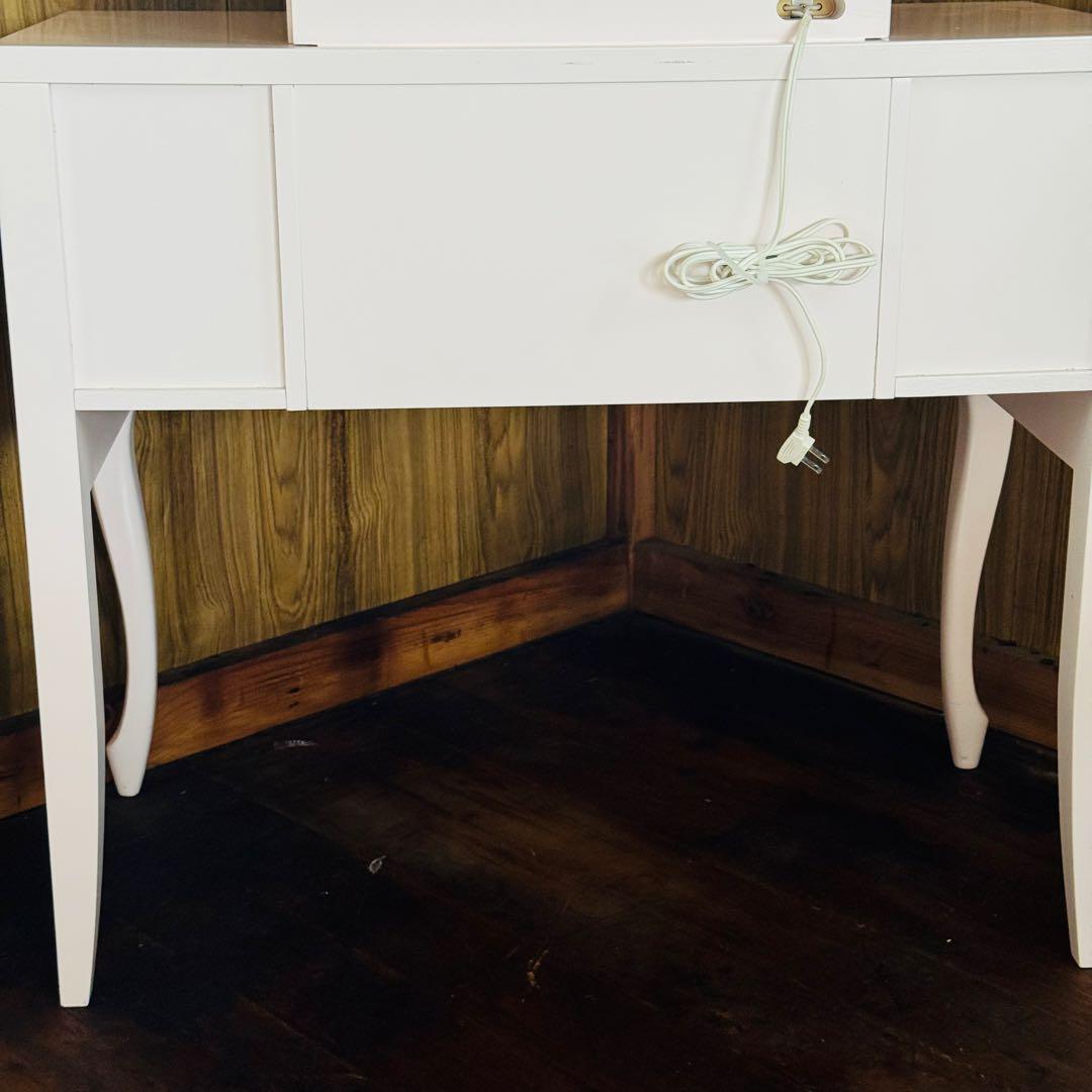 美品★ 東海家具 Fleur ドレッサー スツール ホワイト　猫脚　三面鏡