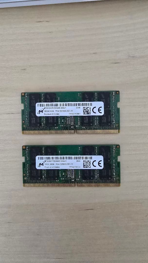 DDR4-3200 SO-DIMM 16GB ×2枚 Micron 32GB