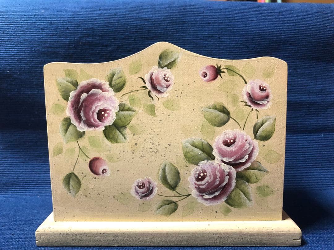 トールペイント 風景画の小物入れ