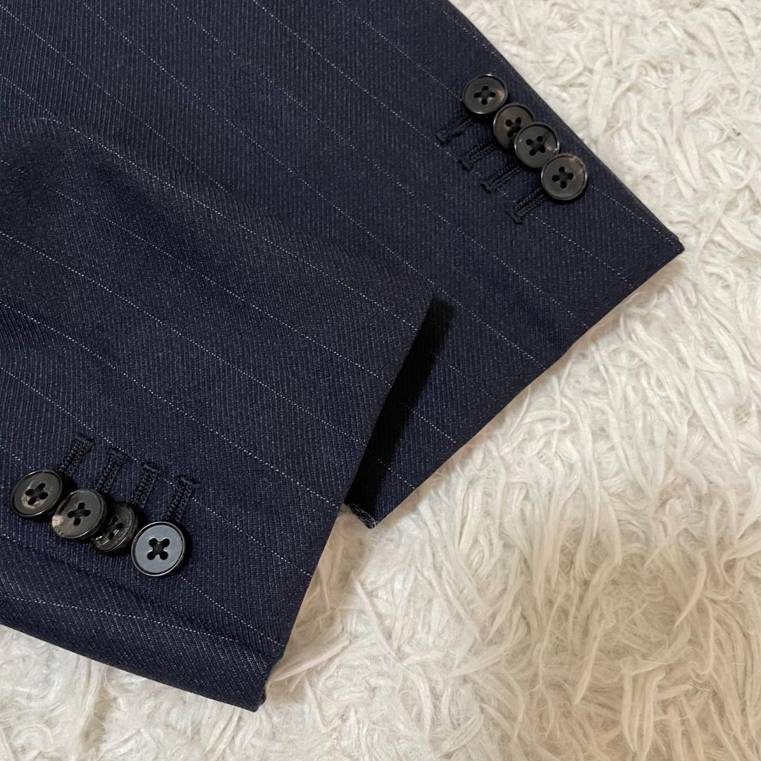 美品 ユニバーサルランゲージ カノニコ21ミクロン セットアップ ネイビー系 M