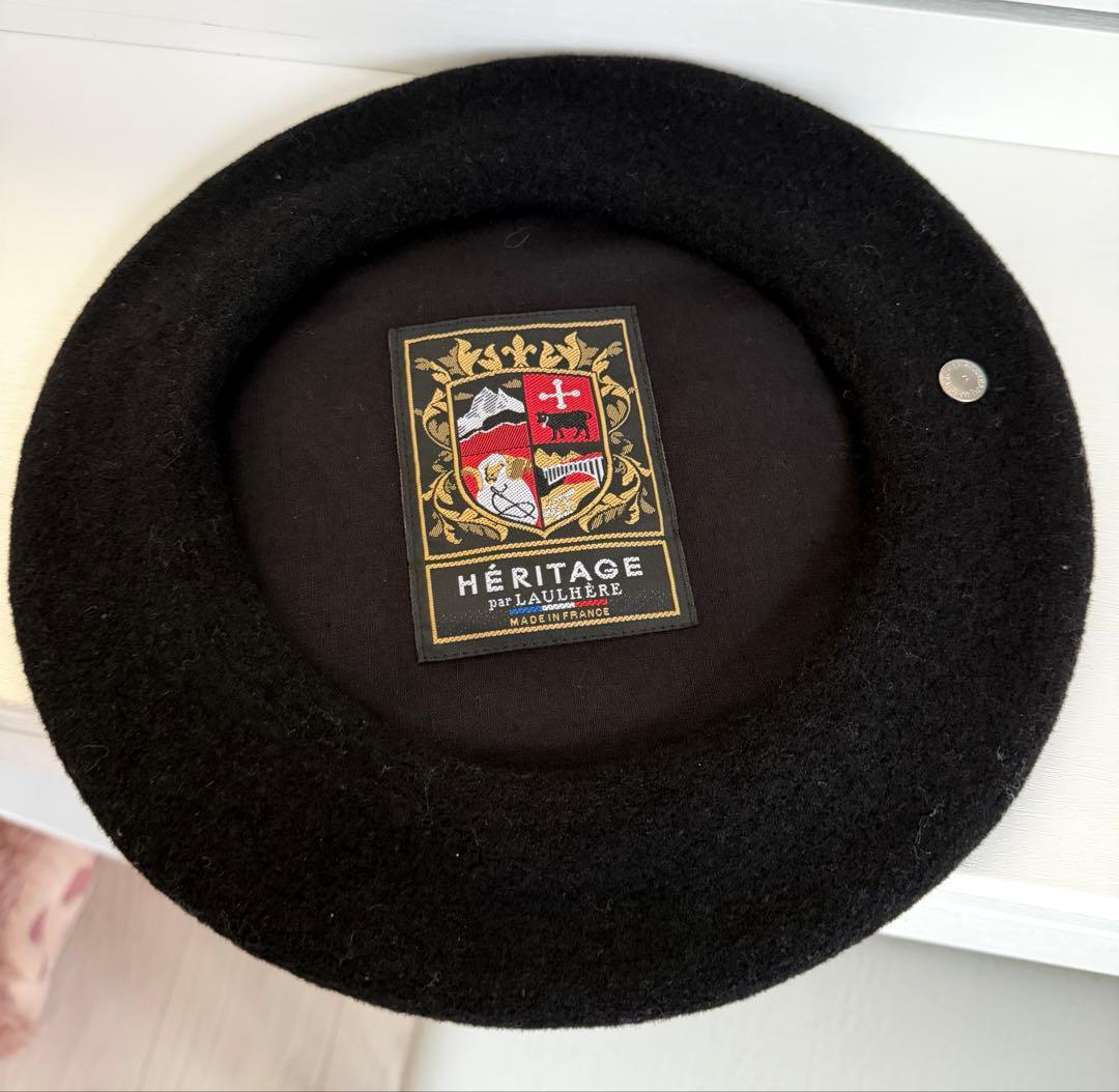HÉRITAGE par LAULHÈRE 黒 ウール　ベレー帽　新品未使用