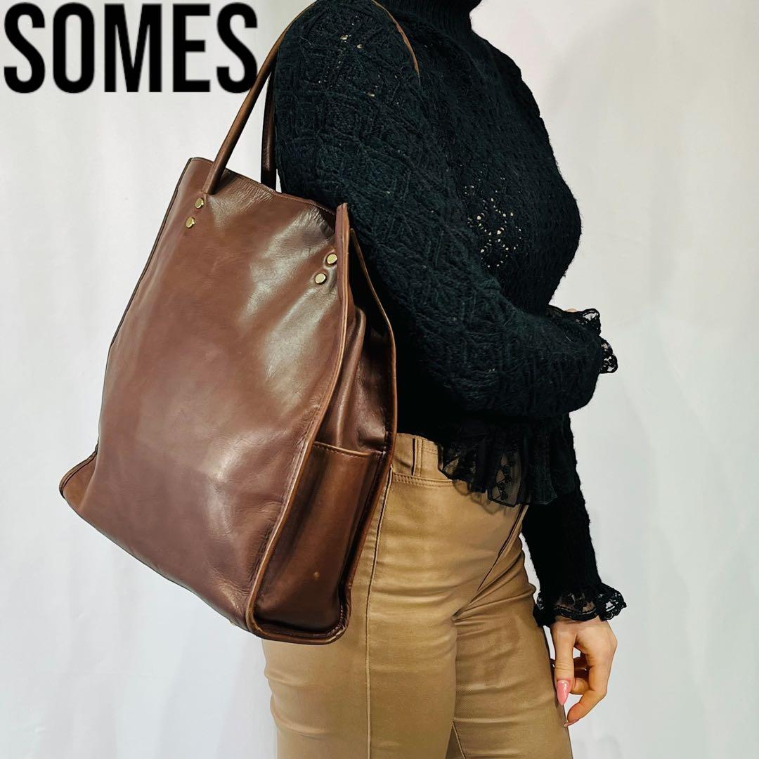SOMES ソメスサドル　レザー ビジネスバッグ　トート　ブラウン　男女兼用