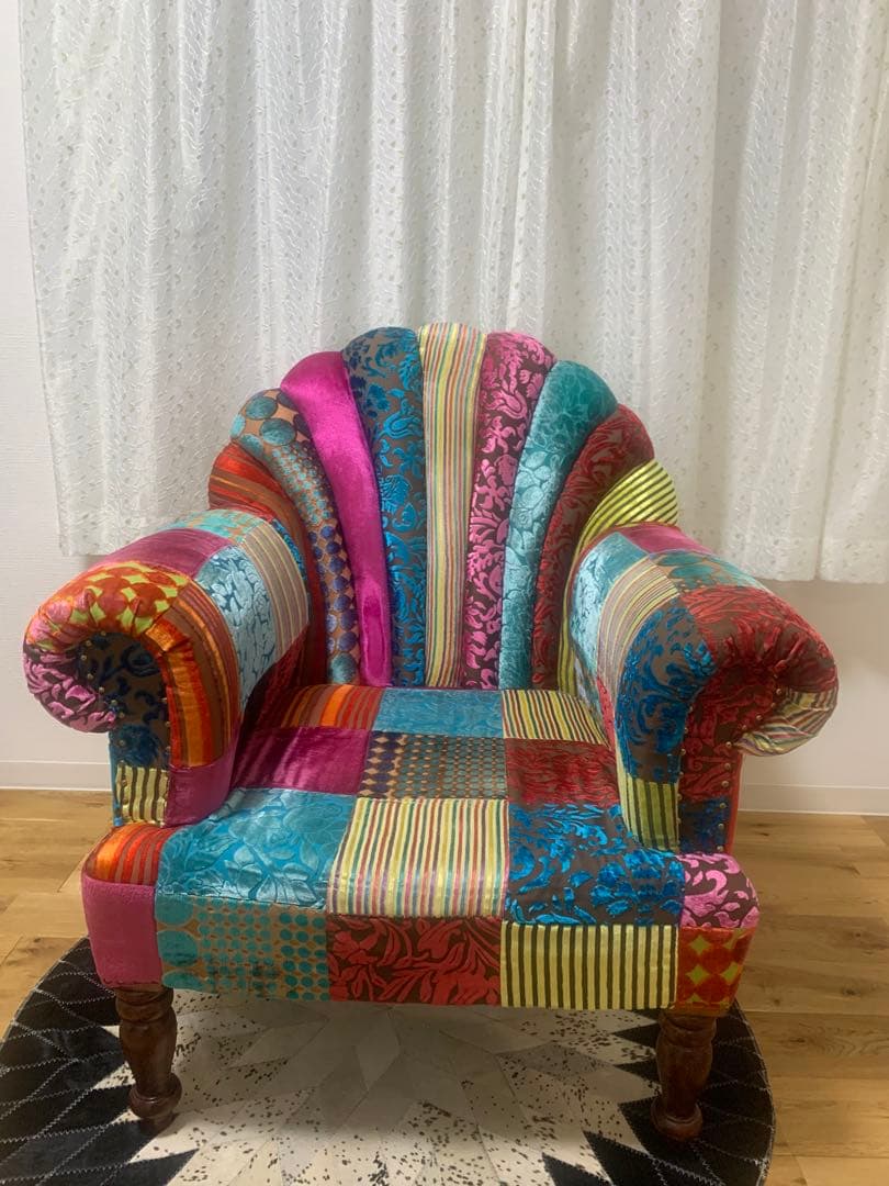 一人掛けソファー 肘付き1P 椅子北欧 アンティーク調ON＆ON DLD801M