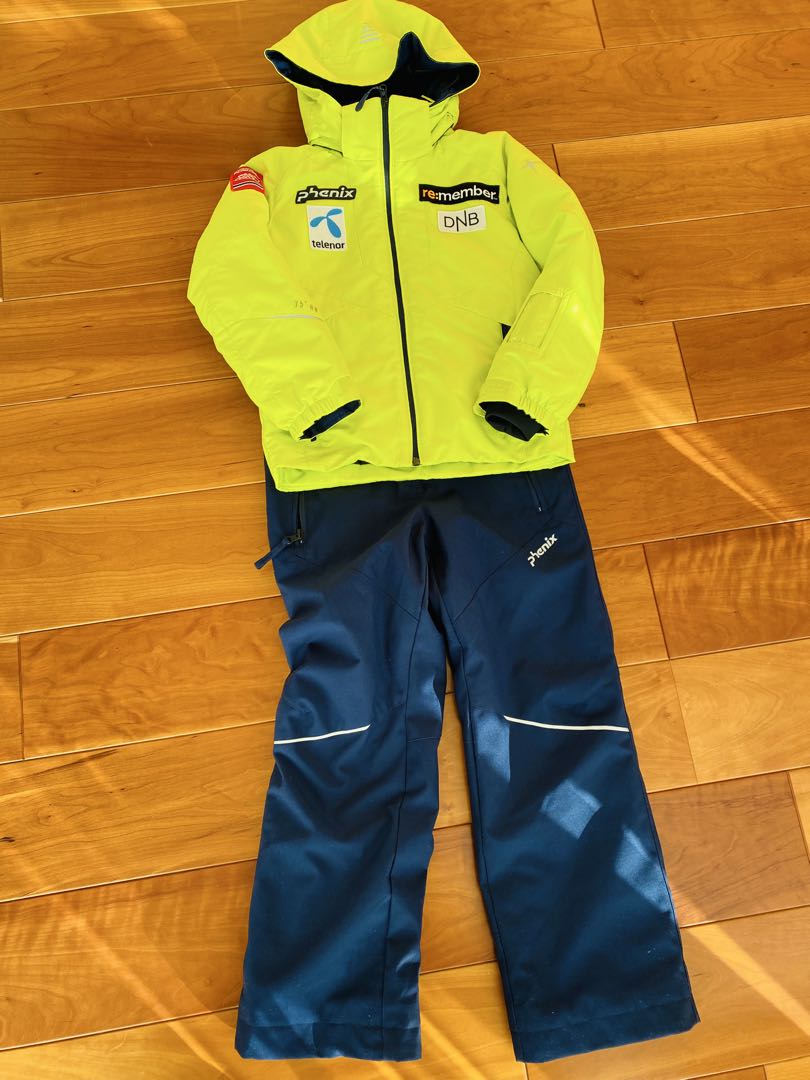 phenix 子ども用スキーウェア 蛍光イエロー/ネイビ