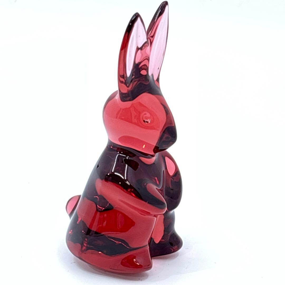 美品 Baccarat バカラ クリスタル フィギュリン うさぎ レッド 兎 卯