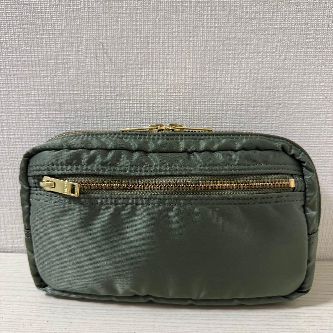 【最終モデル】新品同様　ポーター PORTER タンカー　ポーチ セージグリーン