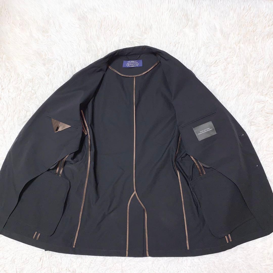 美品 ナノユニバース ダメリーノ スーツ セットアップ ソロテックス 伸縮性 L