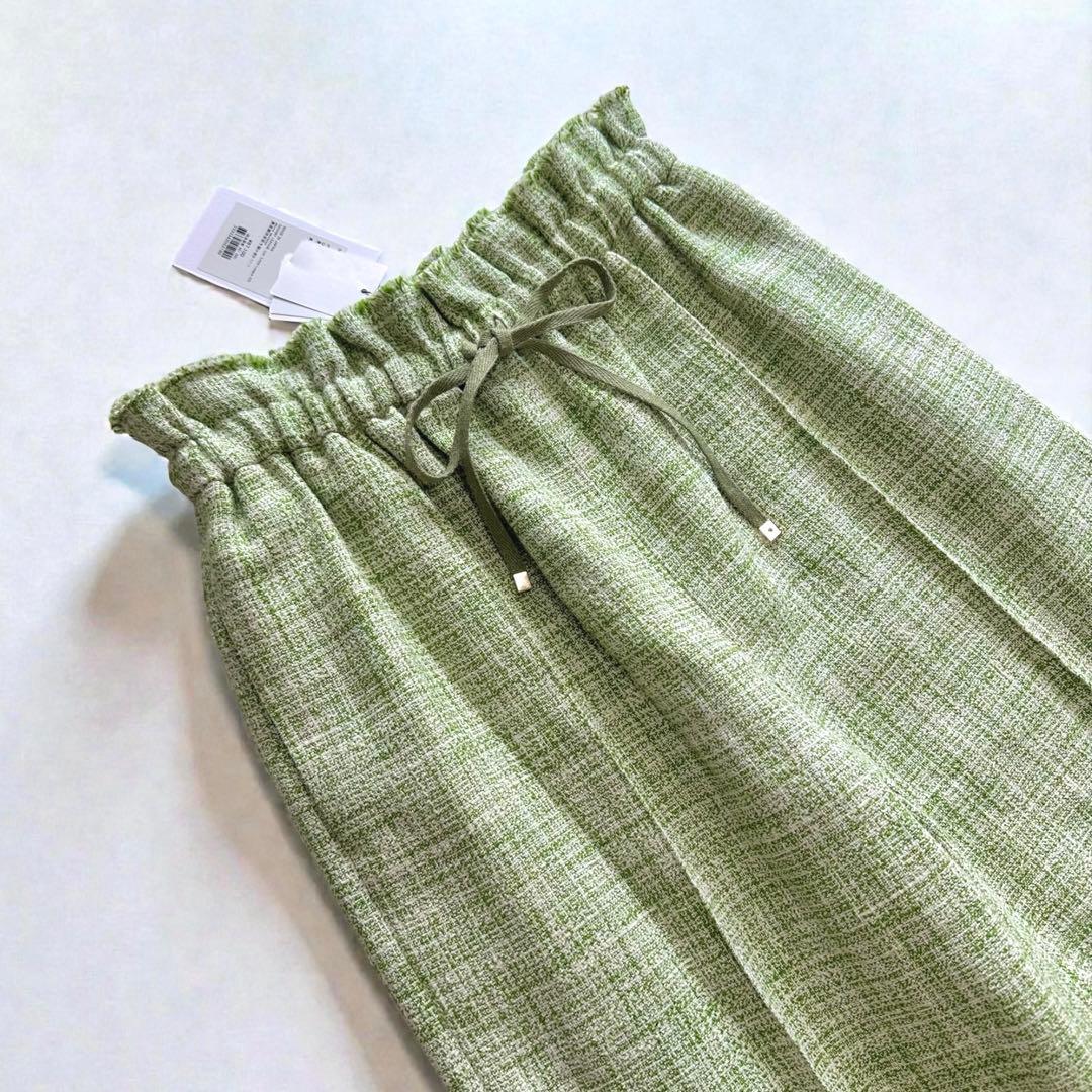新品タグ付✨2024SS エブール ツィード ドロストワイドパンツ 36