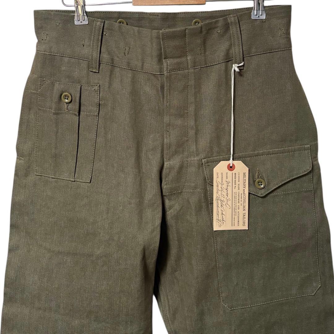 新品 WAIPER.inc イギリス軍 1950’s グリーンデニムトラウザー