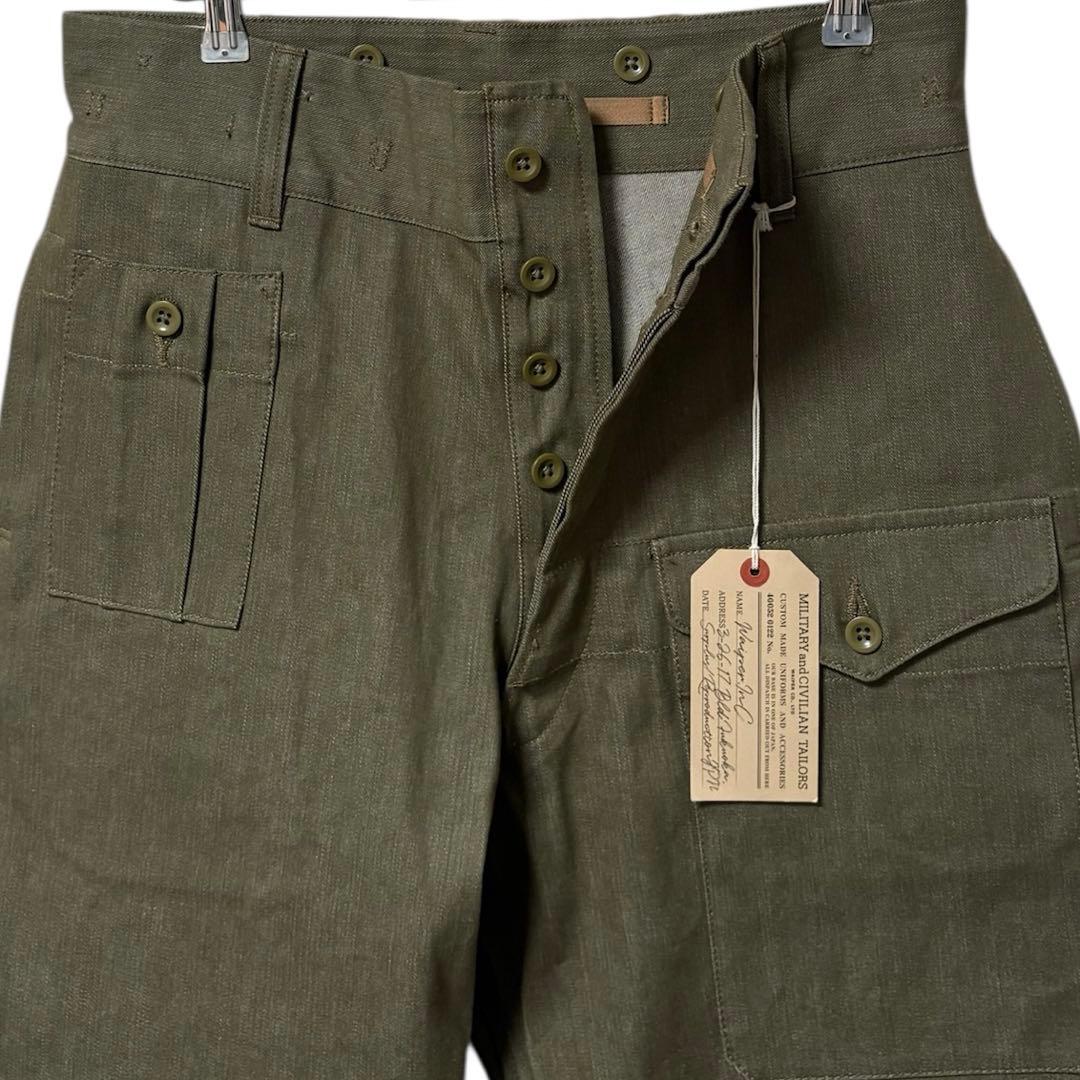 新品 WAIPER.inc イギリス軍 1950’s グリーンデニムトラウザー