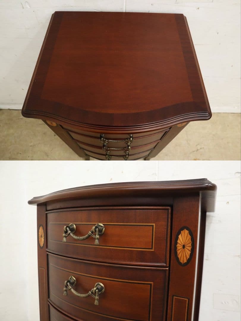 東海家具【ベネチア】象嵌細工 サイドチェスト・キャビネット・コンソール