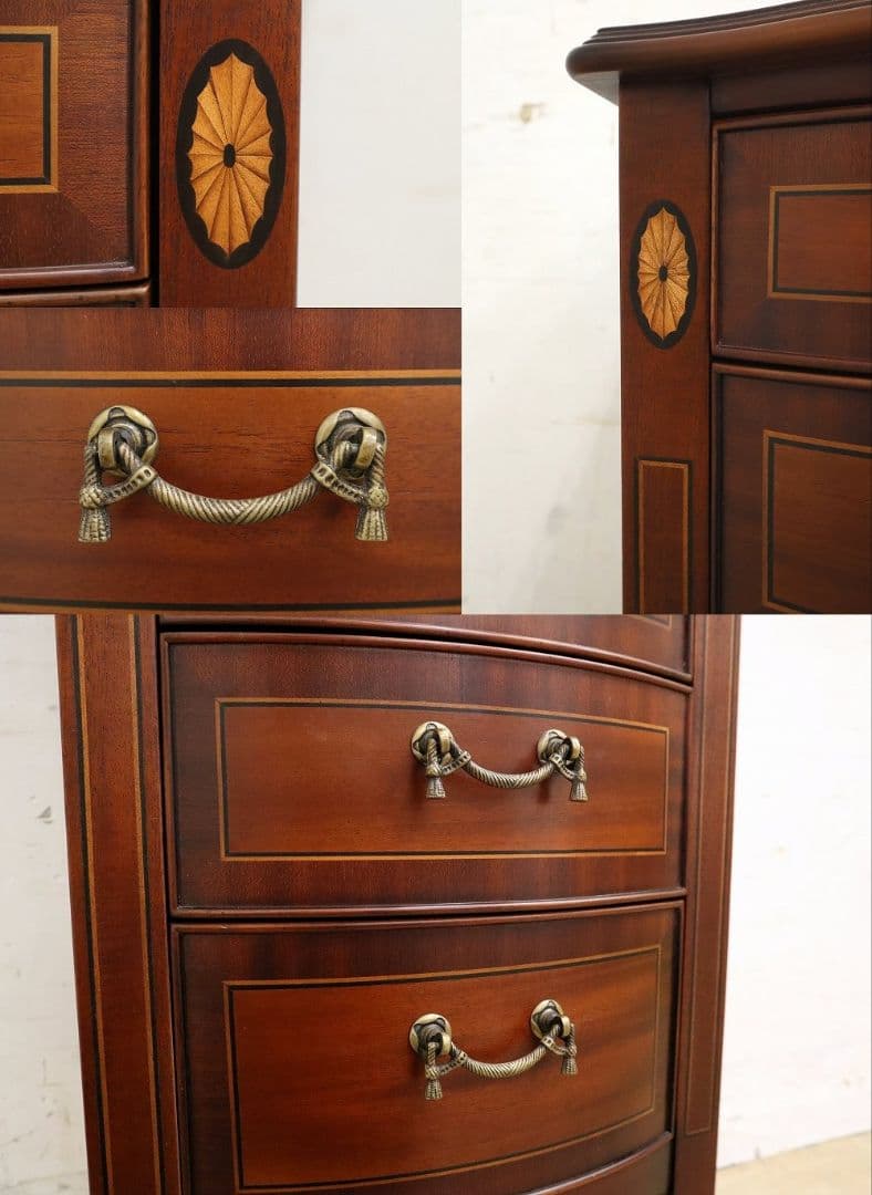 東海家具【ベネチア】象嵌細工 サイドチェスト・キャビネット・コンソール