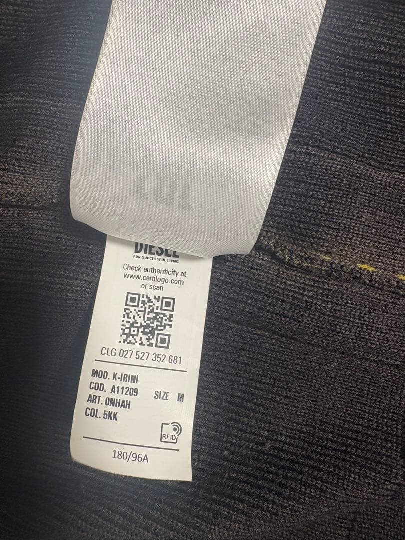 DIESEL ディーゼル K-IRINI ドライバーズニット イエロー