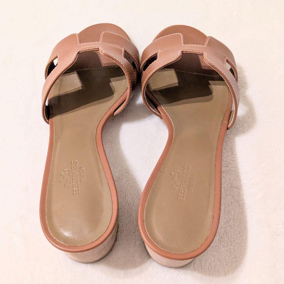 【ふーまゆさん専用】エルメス　サンダル　オラン　ブラウン　23cm　本革