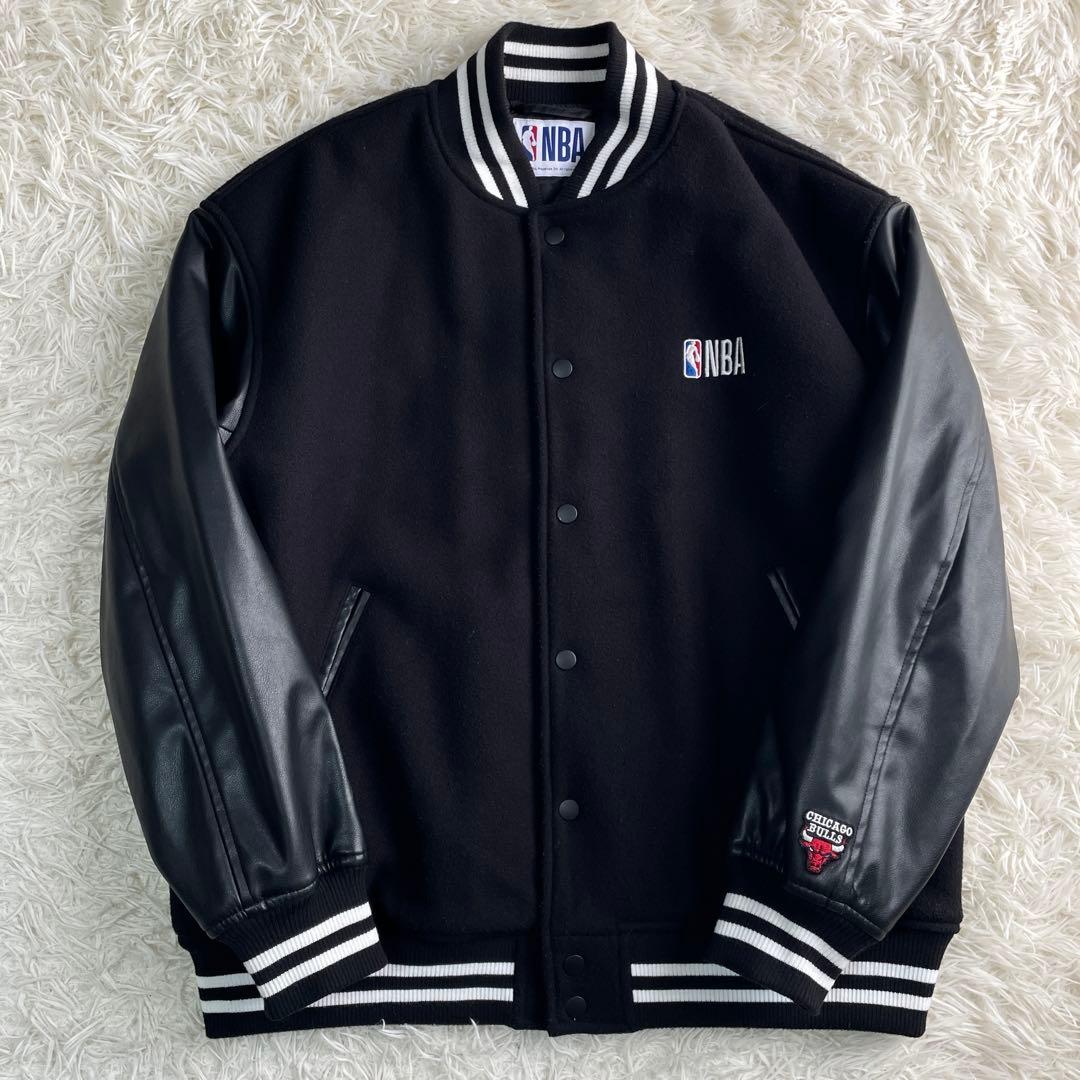 【美品】CHICAGO BULLS スタジャン M ブラック NBA