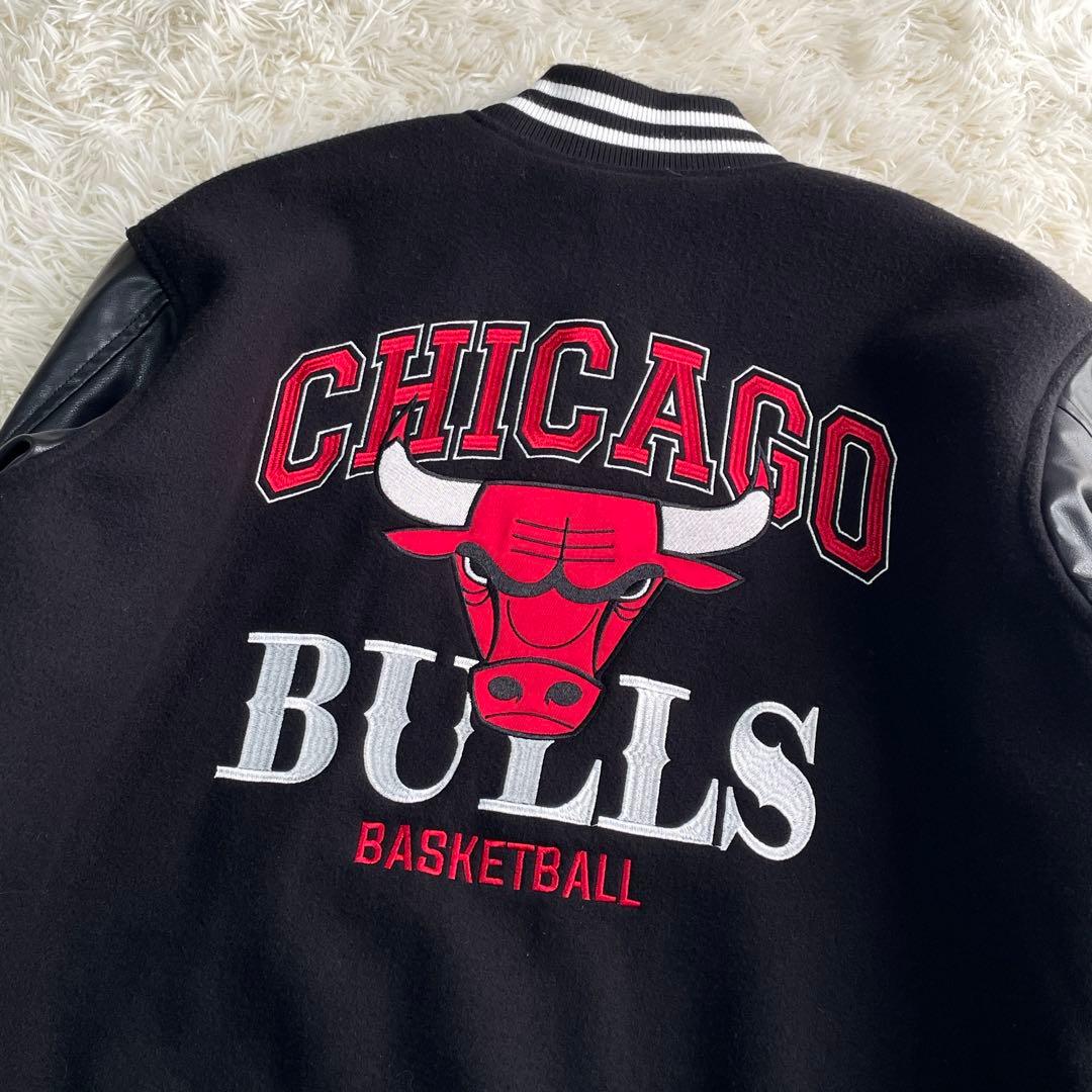 【美品】CHICAGO BULLS スタジャン M ブラック NBA