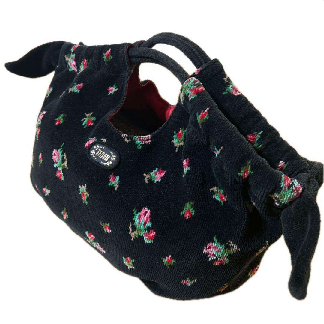 【美品】フェイラー　リアローズバッグ　リボン　シュニール織り