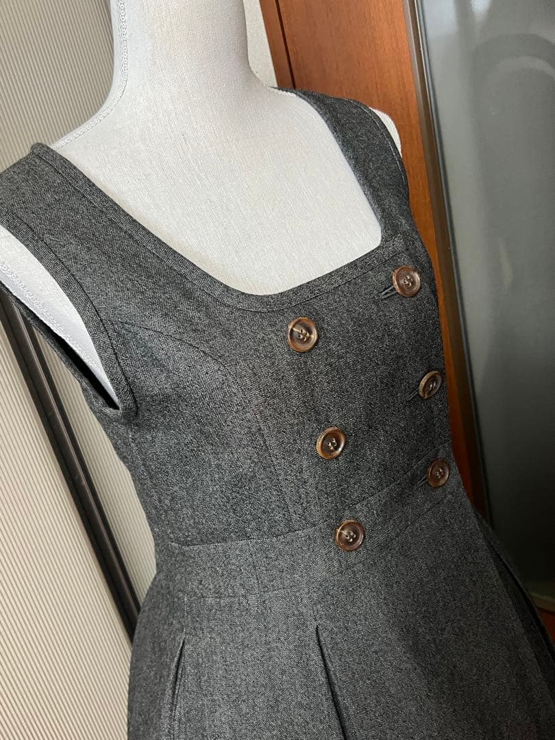 Jane Marple ジェーンマープル ワンピース ジャンパースカート グレー