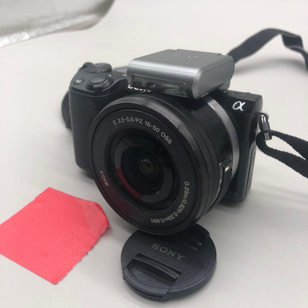 ソニー　SONY　一眼レフ　NEX-5T　ブラック　レンズ　フラッシュ　O