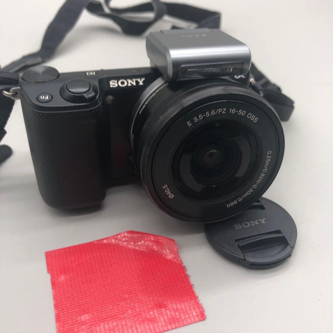 ソニー　SONY　一眼レフ　NEX-5T　ブラック　レンズ　フラッシュ　O