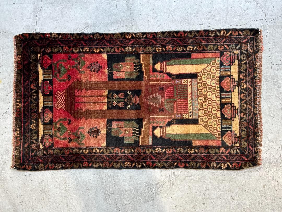 【vintage rug】アフガニスタン産｜75×130｜バルーチ族｜トライバル