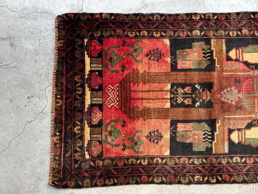 【vintage rug】アフガニスタン産｜75×130｜バルーチ族｜トライバル