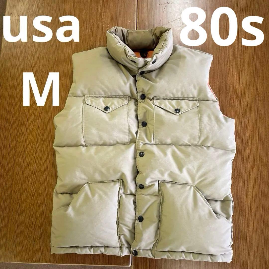 80S M USA THE NORTH FACE ダウンベスト 黒ラッカー