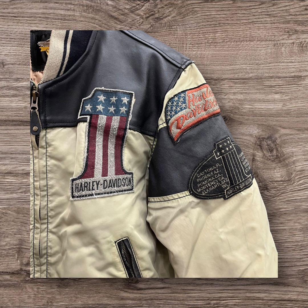 26B5 美品 L ハーレーダビッドソン スタジャン 刺繍