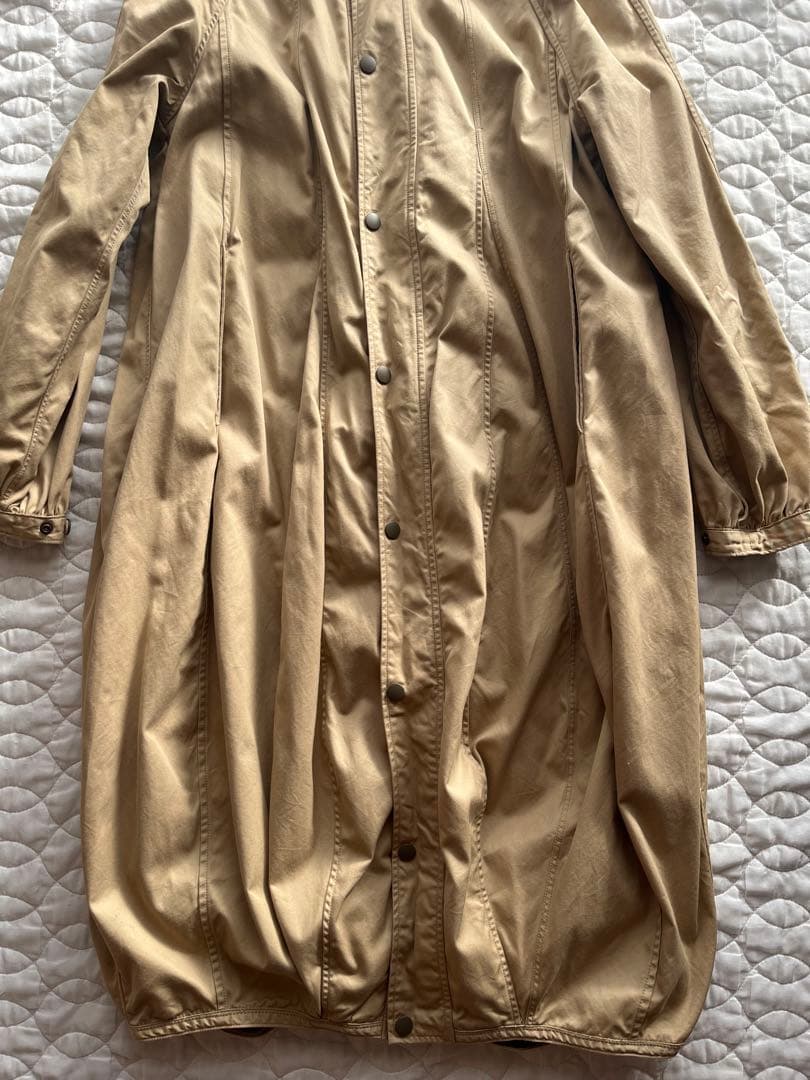 kapital 襟 コーデュロイ ジップアップ ロングコート ベージュ