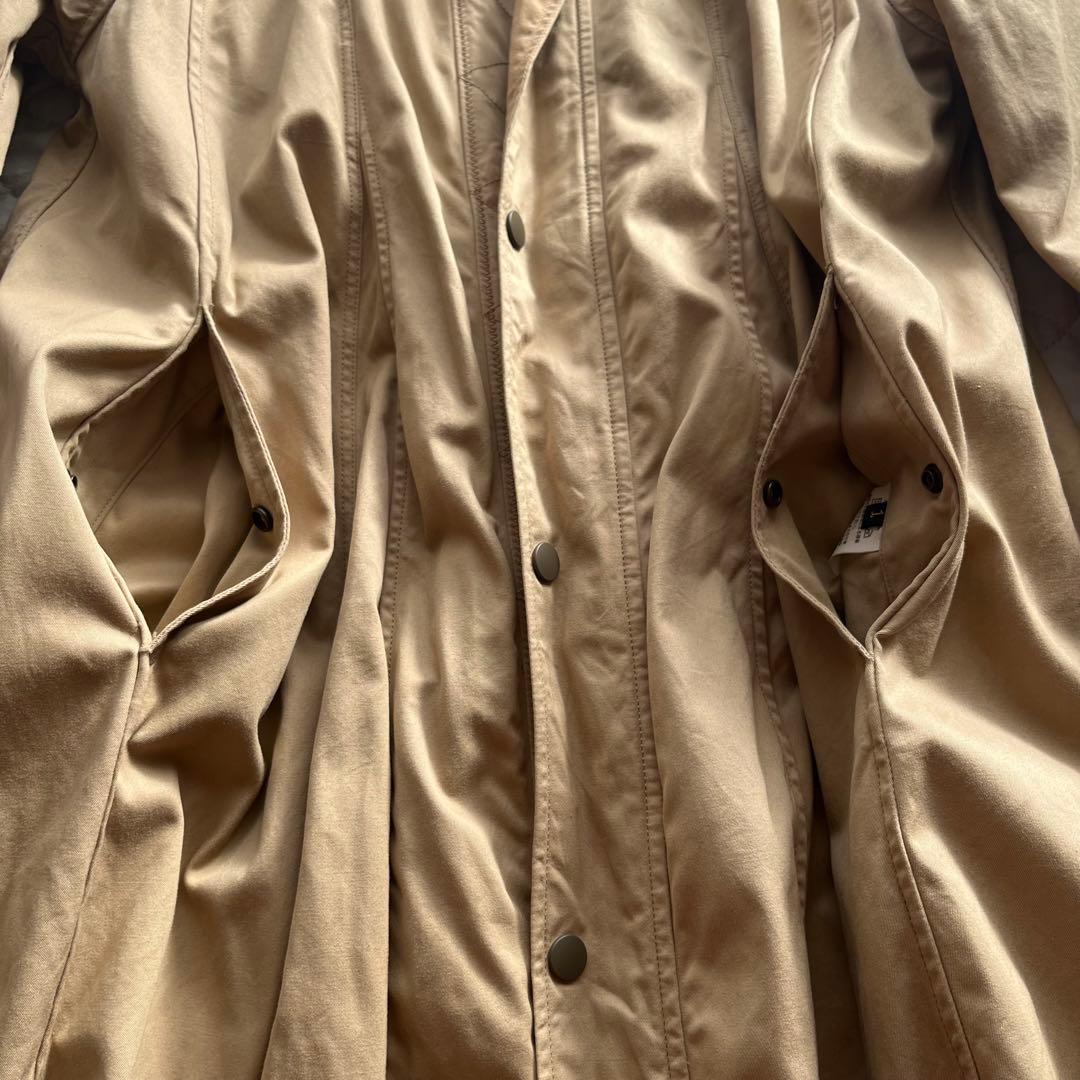 kapital 襟 コーデュロイ ジップアップ ロングコート ベージュ